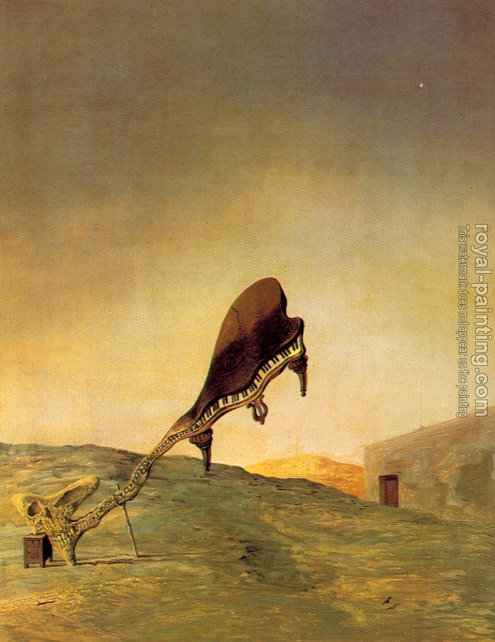 Salvador Dali : Skull with its Lyric Appendage Leaning on a Bedside Table Which Should Have the Exact Temperature of a Cardinal's Nest
